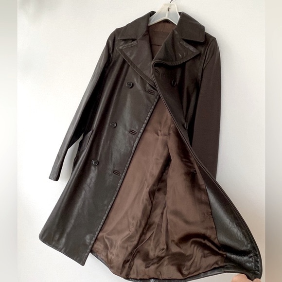 PRADA Dark Brown Leather Coat - Picture 9 of 14